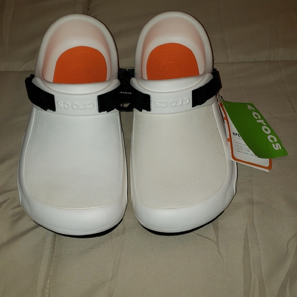 Men's Crocs "Bisto Pro Clog" Roomy Fit Size 11 White NWT
